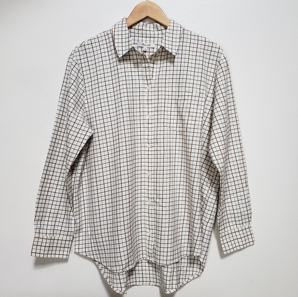 Madewell Ex-Boyfriend Oversize Plaid Button Down Top Women's Sz M NWT - Picture 2 of 6
